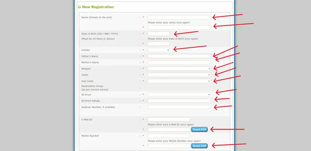 official New Registration form